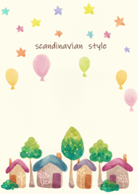 Scandinavian watercolor calm town1.