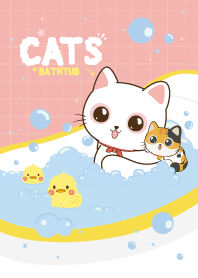 Cats Bathtub Pink