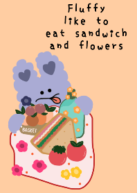 Fluffy like to eat sandwich and flowers