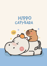 Hippo & Capybara Cute : Blue