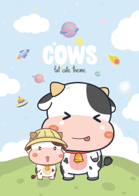 Cows Kawaii Galaxy Blue