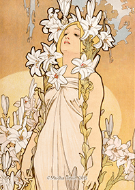 Mucha The Four Flowers "Lily"