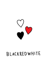 Red, white, black Three color heart