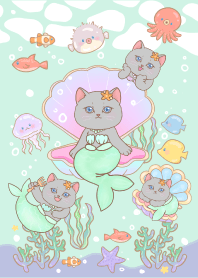 Cat mermaid Grey 5