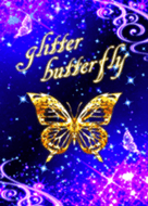 glitter butterfly -gold- – LINE theme | LINE STORE