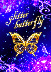 glitter butterfly -gold-