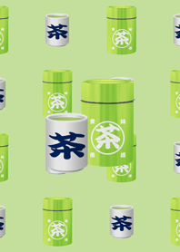 Tabung teh dan cangkir teh (W)