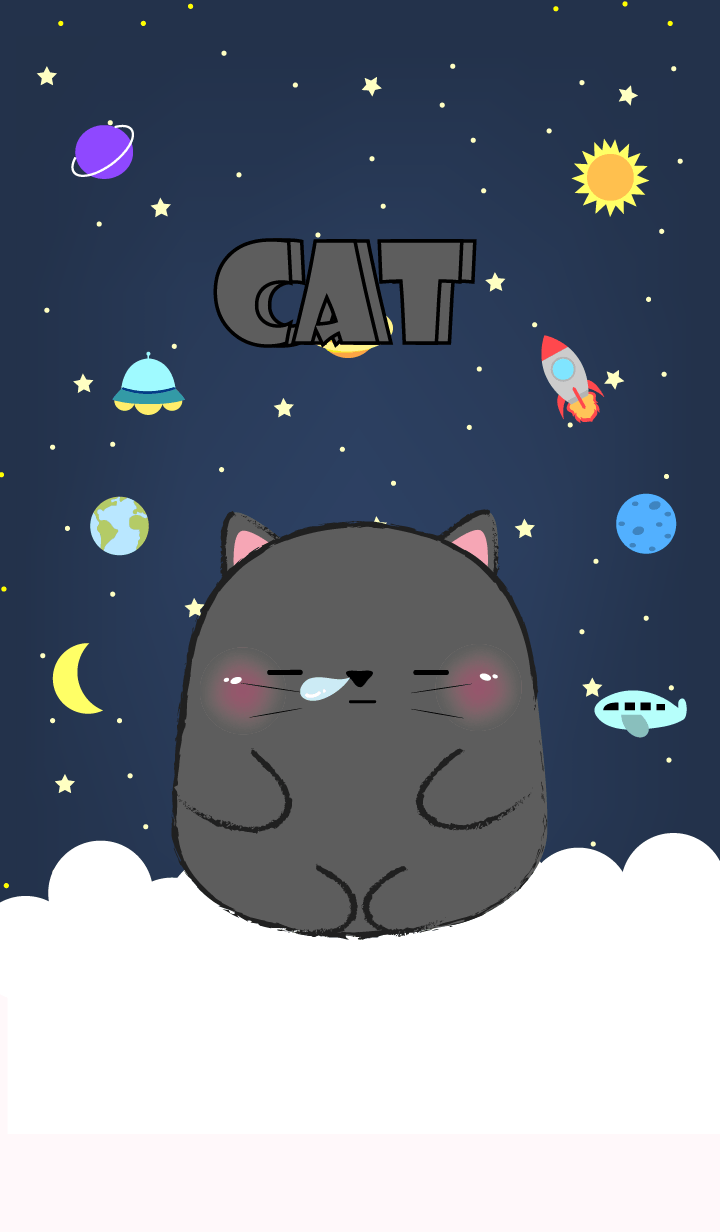 Emotions Black Cat On Galaxy