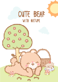 Cute bear with nature