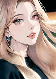 亞麻金髮色的漂亮美女