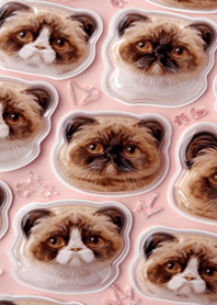 猫のぷっくり3Dステッカー・コラージュ