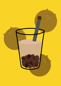 Pig shaped milk tea!(egg yellow)
