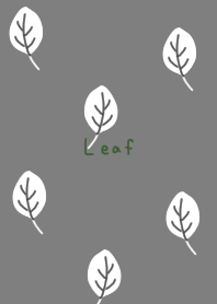 Gray. White leaf pattern.