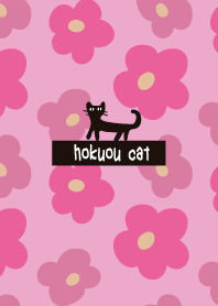 北欧×黒ねこ(ピンクフラワー)