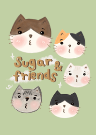 Cat lover - SUGAR and friends (green)