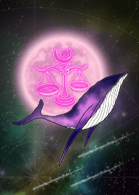 天秤座和鲸鱼-紫色-