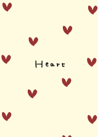 Cream and heart patterns.