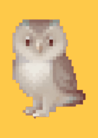 올빼미 픽셀 아트 테마 노란색 03