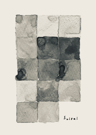 Watercolor theme. Gray and ivory