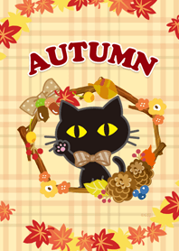 black cat and autumn day