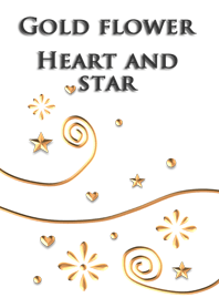 Gold flower<Heart and star>