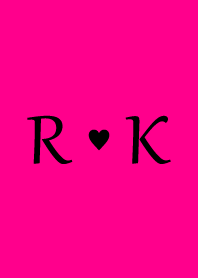 Initial "R & K" Vivid pink & black.