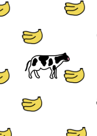 バナナミルクと牛。