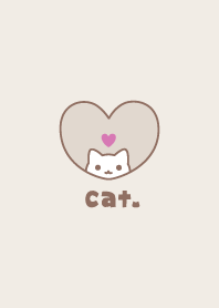 ねこハート[ブラウン]