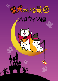 There is a Shiba dog. Halloween version.