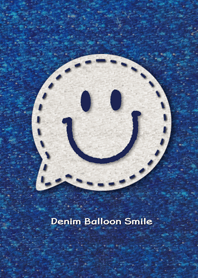 Denim Balloon Smile ~white