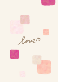 Watercolor pink square26 from Japan