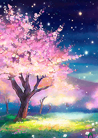 Beautiful night cherry blossoms#2078