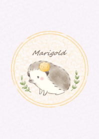 Hedgehog and Marigold -purple-