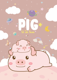 Pig Kawaii Galaxy Brown