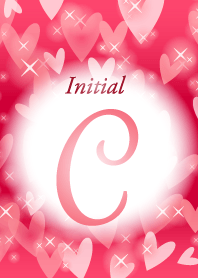 【C】イニシャル❤️ハート-赤2-