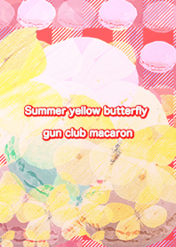 夏の黄色の蝶ガンクラブマカロン
