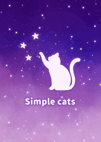 misty cat- cats Starry sky purple