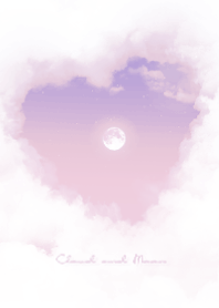 Heart Cloud & Moon  - purple 06