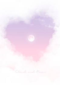 ハート雲と満月 - パープル 01