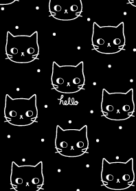 Doodle cats pattern (black)