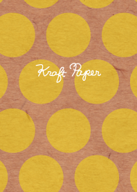 クラフト紙-黄ドット-