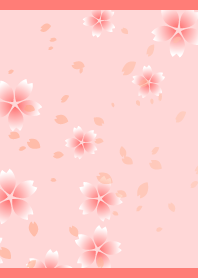 Spring cherry blossoms red