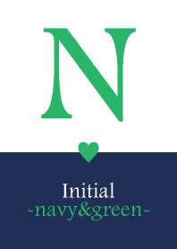 Initial "N" -navy&green-