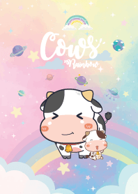 Cows Rainbow Galaxy Pastel