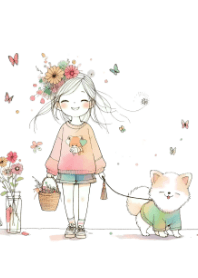 少女と子犬 V.8