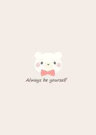 Polar bear and ribbon -brown- pk