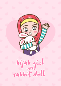 Hijab Girl with Rabbit Doll.
