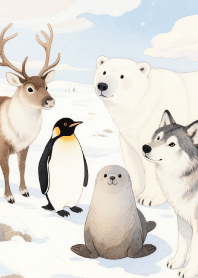 Kawaii Animals in Winter Theme