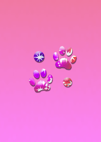 Marble Footprint Pink Red