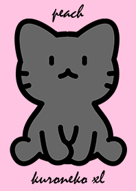 sitting black cat XL peach pink.
